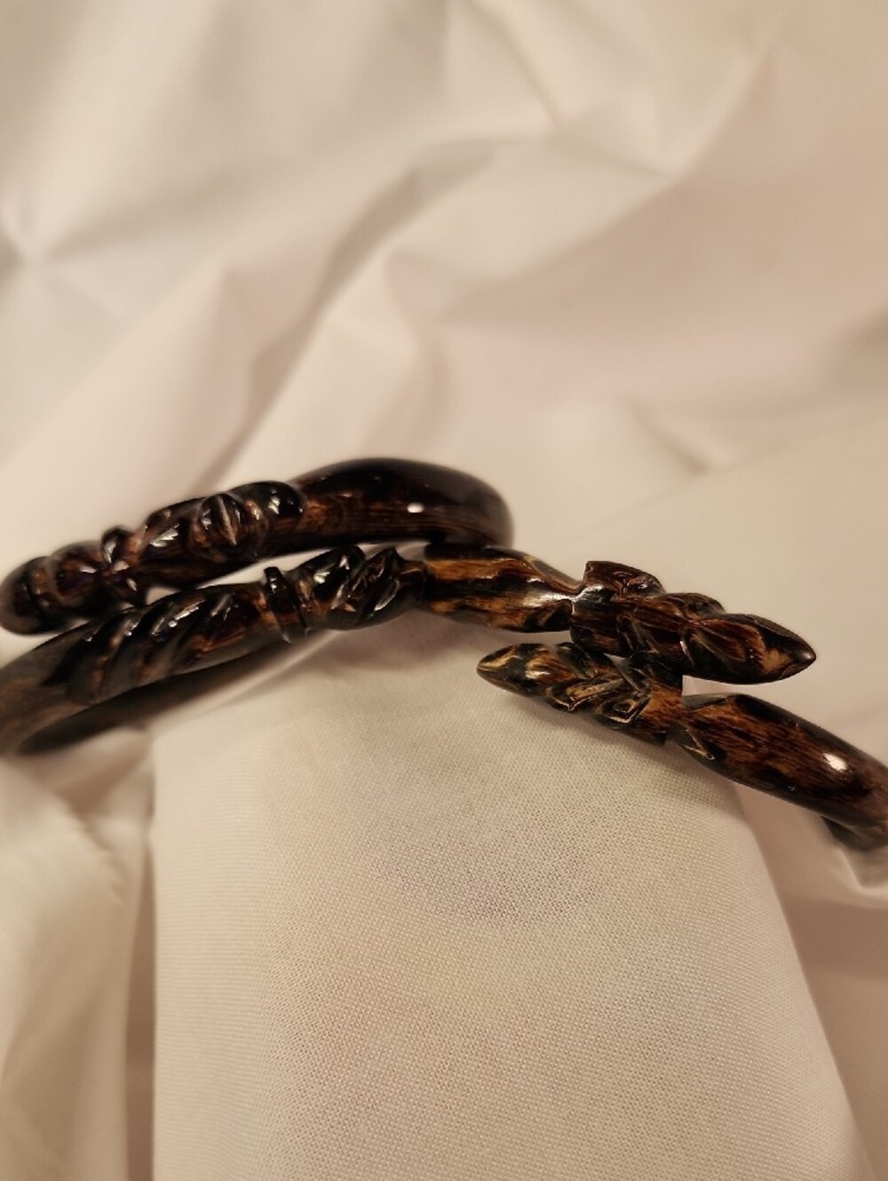 BakeLite Dark Brown Bangle Bracelet Set- Women Accessories - Picture 4 of 8